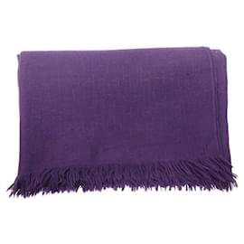 Hermès-XADREZ DE CAPA HERMES 190 x 140 CM EM MANTA ROXA VIOLETA CASHMERE-Roxo