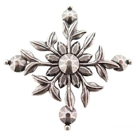 NEUE SAINT LAURENT RUNWAY BLUMENBROSCHE SILBERBROSCHE MIT ALTEREFFEKT Silber