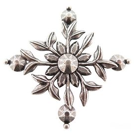 NOVO BROCHE DE FLOR SAINT LAURENT RUNWAY EFEITO ENVELHECIDO EM PRATA Prata