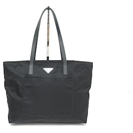 Prada-NEW PRADA HANDBAG CABAS tote bag IN BLACK NYLON CANVAS NEW HAND BAG-Black