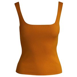 Geripptes Tanktop von Sandro Paris aus orangefarbener Viskose Orange