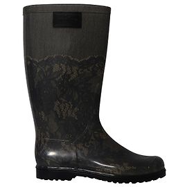 Valentino Garavani Valentino Lace-Printed Rain Boots in Black  Rubber Black