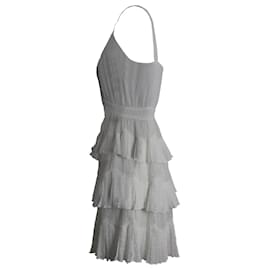 Maje-Mini-robe étagée sans manches Maje en polyester blanc-Blanc