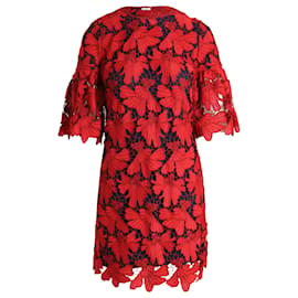 Tory Burch-Tory Burch Mini-robe en dentelle Nicola en polyester rouge-Rouge