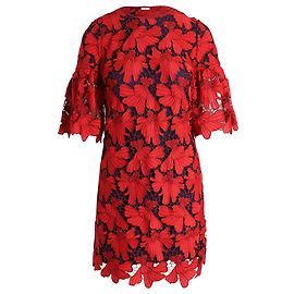 Tory Burch Nicola Lace Mini Dress in Red Polyester Red