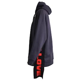 Stella Mc Cartney-Stella McCartney All Is Love Hooded Sweatshirt in Navy Cotton-Blue