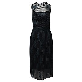 Hugo Boss Ärmelloses, besticktes Tüllkleid von Boss aus schwarzem Polyester Schwarz