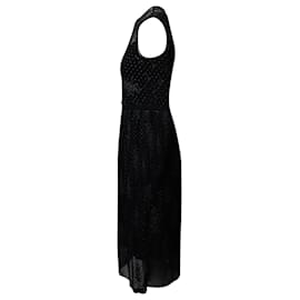 Hugo Boss-Boss Sleeveless Embroidered Tulle Dress in Black Polyester-Black