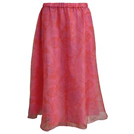 Jupe Midi Florale Staud en Polyester Rose Rose
