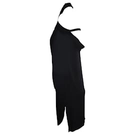 Diane Von Furstenberg-Diane Von Furstenberg Halter Mini Dress in Black Silk-Black