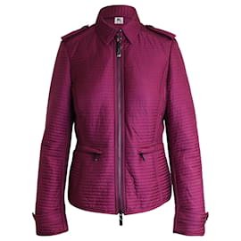 Burberry-Burberry Quilted Zip Jacket in Magenta Nylon-Purple