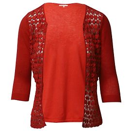 Cárdigan de ganchillo Maje de algodón rojo Roja