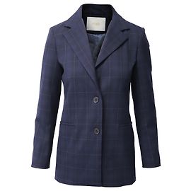 Maje karierte Blazerjacke aus marineblauem Polyester Blau Marineblau