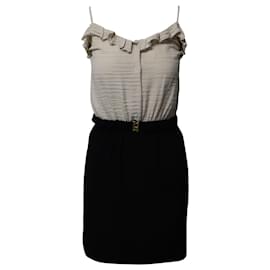 Sandro-Sandro 2-Piece Style Dress in Beige and Black Viscose-Multiple colors