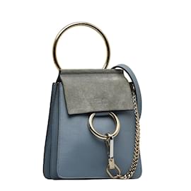 Chloé-Chloe Suede Mini Faye Crossbody Bag Leather Crossbody Bag in Good condition-Blue
