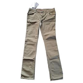 Jeans retos Zadig & Voltaire cáqui com tachas douradas Caqui