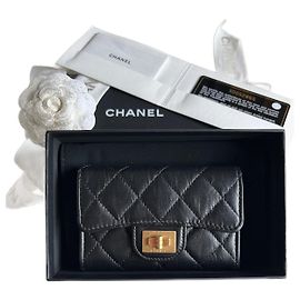 Card holder with flap 2.55 Chanel Black