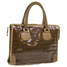 Fendi-FENDI Zucchino Canvas Tote Bag Brown Auth ep1903-Brown