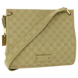 Gucci-GUCCI GG Canvas Shoulder Bag Beige 91762 Auth ep1900-Beige
