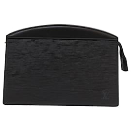 Louis Vuitton-LOUIS VUITTON Epi Trousse Crete Clutch Bag Black M48402 LV Auth 54234-Black