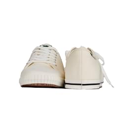 Palm Angels-Palm Angels Low Top Canvas Sneakers-White