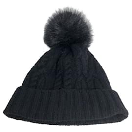 Moncler-***MONCLER (MONCLER)  gorro con pompón-Negro