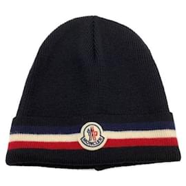 Moncler-***MONCLER (MONCLER)  bonnet tricoté-Noir