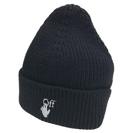 Off White ***CREMEFARBEN (nicht-gerade weiss)  Strickmütze Schwarz