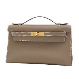 Hermès Kelly Clutch Grau
