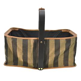 Fendi-Fendi Pequin Handbag-Brown