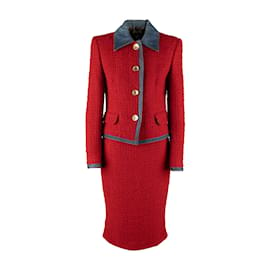 Dolce & Gabbana-Dolce & Gabbana Denim and Wool Set-Red
