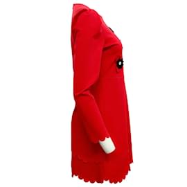 Autre Marque-Vivetta Red / Black Floral Applique Dress-Red