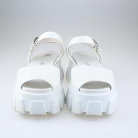 Prada-White Monolith Caged Platform Sandals-White