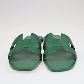 Hermès-Green Oran Sandals-Green
