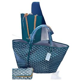 Saint Louis Goyard-Einkaufstasche, großes Modell Hellgrün Dunkelgrün