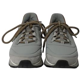 Hermès-Hermes Low-Top Buster Sneakers in Grey Leather-Grey