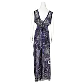 Camilla-Navy Blue Printed Panelled Jumpsuit-Blue,Navy blue