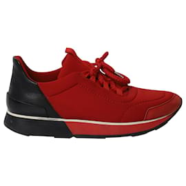 Hermès-Hermes Miles Low-top Sneakers in Red Canvas-Red