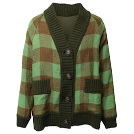 Sea New York-Sea New York Plaid Mixed Media Cardigan in Multicolor Wool-Other