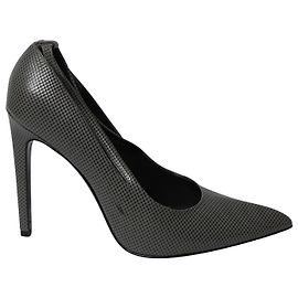 Alexander Wang Escarpins Courts à Talons Aiguilles en Cuir Gris Gris