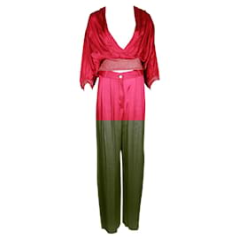 Autre Marque-AVAVAV Fuchsia Puffy Top and Pants Set-Pink