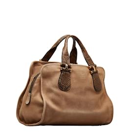 Gucci-Twice Nubuck Leather Handbag 323657-Brown