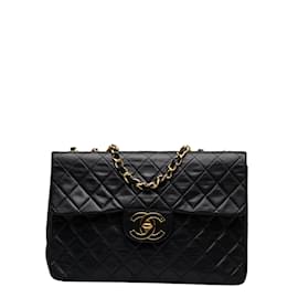 Chanel-Maxi Classic Tasche mit einer Klappe-Schwarz