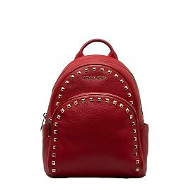 Michael Kors Red Leather Studded Backpack in Good Condition Red