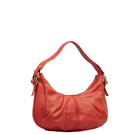Bulgari-Leather Baguette Bag-Red