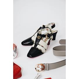 Gucci-Sandalias negras con tacón bajo y punta cerrada - talla UE 41-Negro