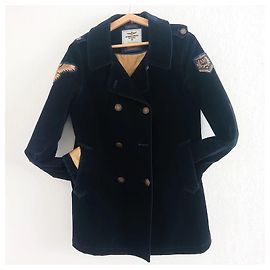 Autre Marque Blaue Samtjacke Aeraunotica Militare Dunkelblau