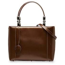 Dior-Dior Brown Malice Pearl Satchel-Brown