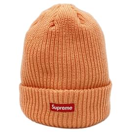 Supreme-***SUPREMO (Supremo)  berretto con logo a scatola piccola berretto con logo a scatola piccola berretto in maglia berretto in maglia-Arancione