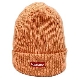 Supreme ***SUPREMO (Supremo)  gorro com logotipo de caixa pequena gorro de malha com logotipo de caixa pequena gorro de malha Laranja